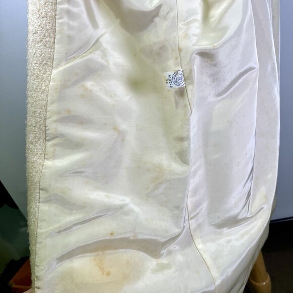 Vintage 60s Kaufman Bros Cream Boucle Wool Swing Coat Mod Mid Century *READ - Picture 15 of 16